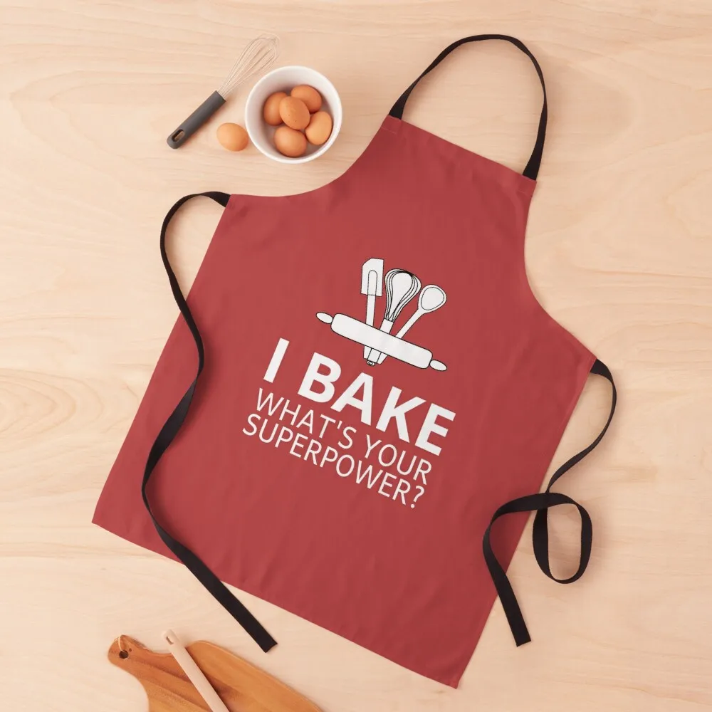 

I Bake What's Your Superpower Apron For Woman Kitchen Novel Kitchen Accessories with personal logo Women's Apron