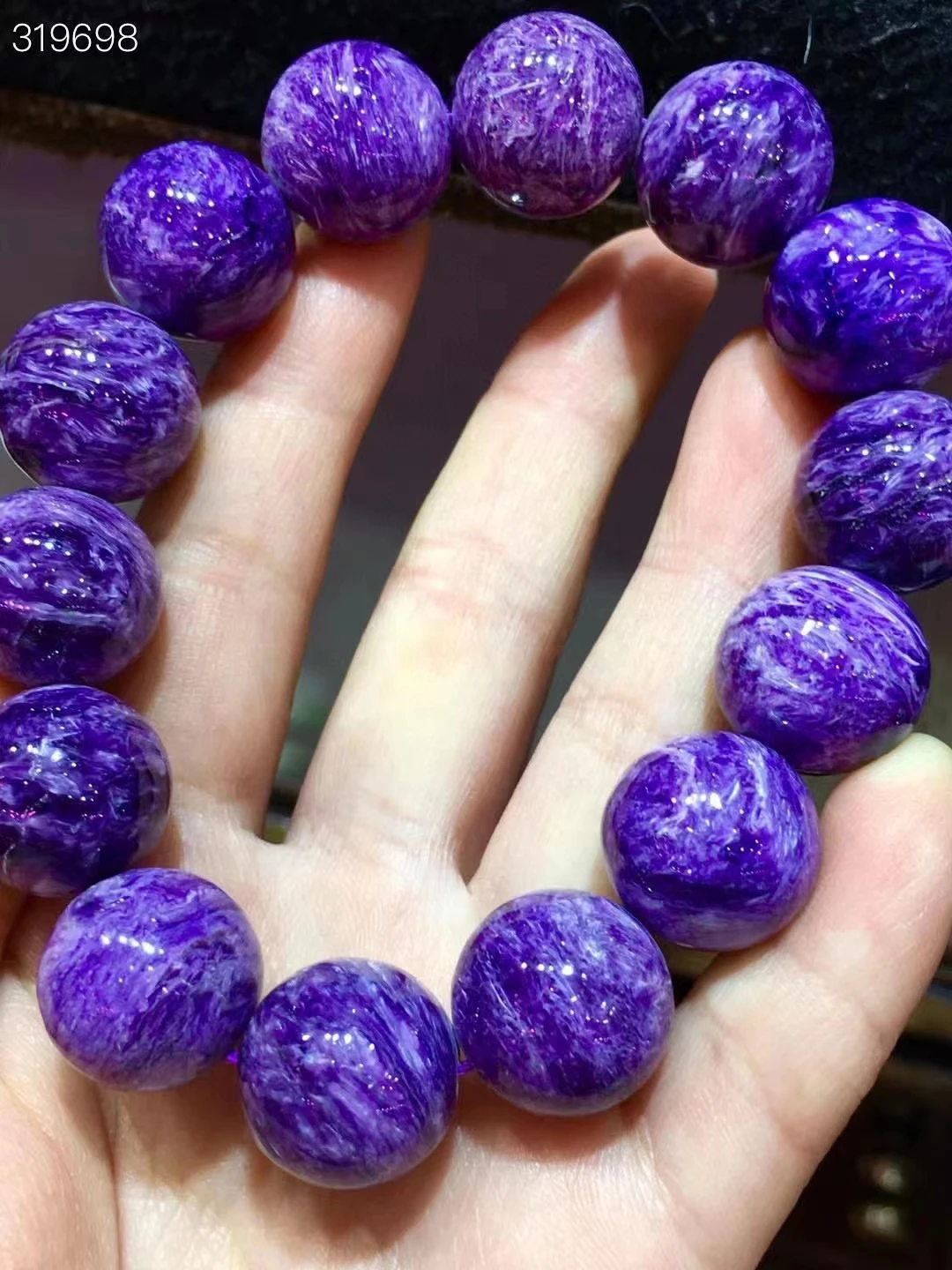 Natural Purple Charoite Round Beads Bracelet Stretch Russia Best Gift 16mm Women Men Fashion Russia AAAAA