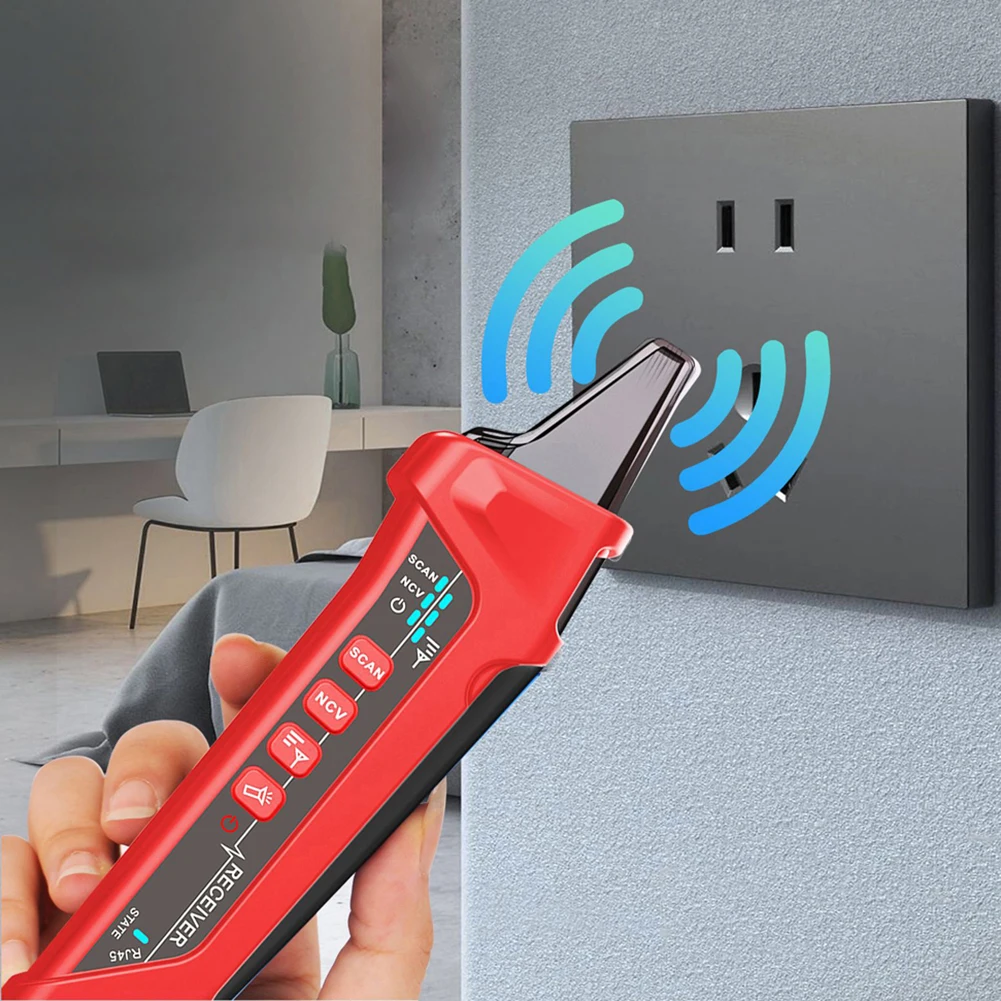 Tester per cavi di rete Tester per cavi Ethernet con collegamenti RJ45 Tracciatore per cavi POE Rilevatore di cavi di rete Tracker Riparazione di rete