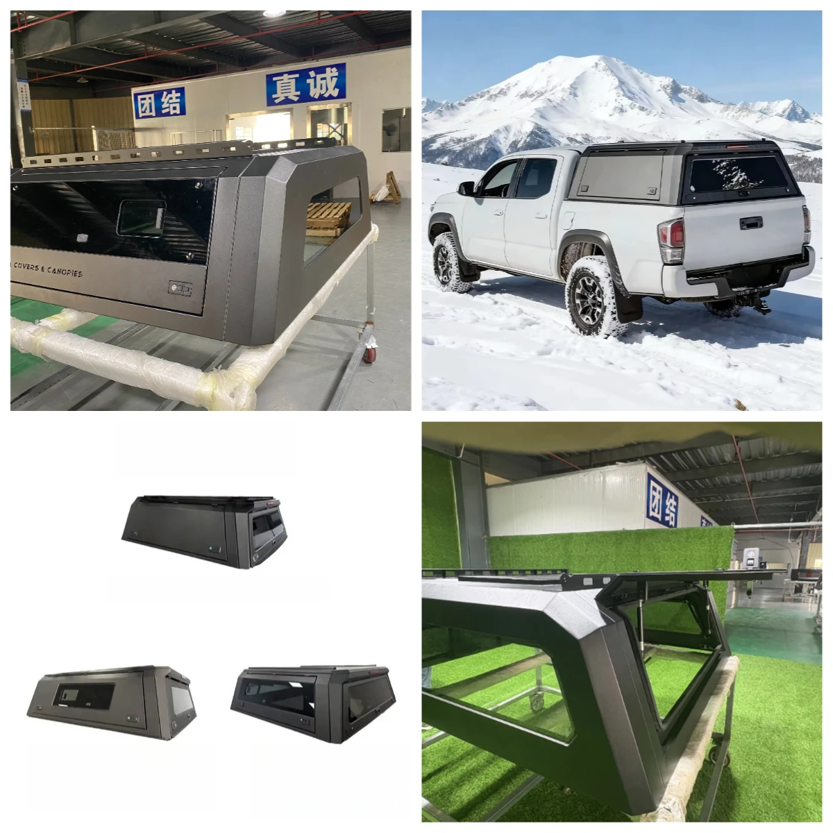 

Hardtop Truck Cap-Waterproof Locking Aluminum Alloy No-Drilling Installation Low Wind Noise Tailbox Adventure Accessory for 4X4