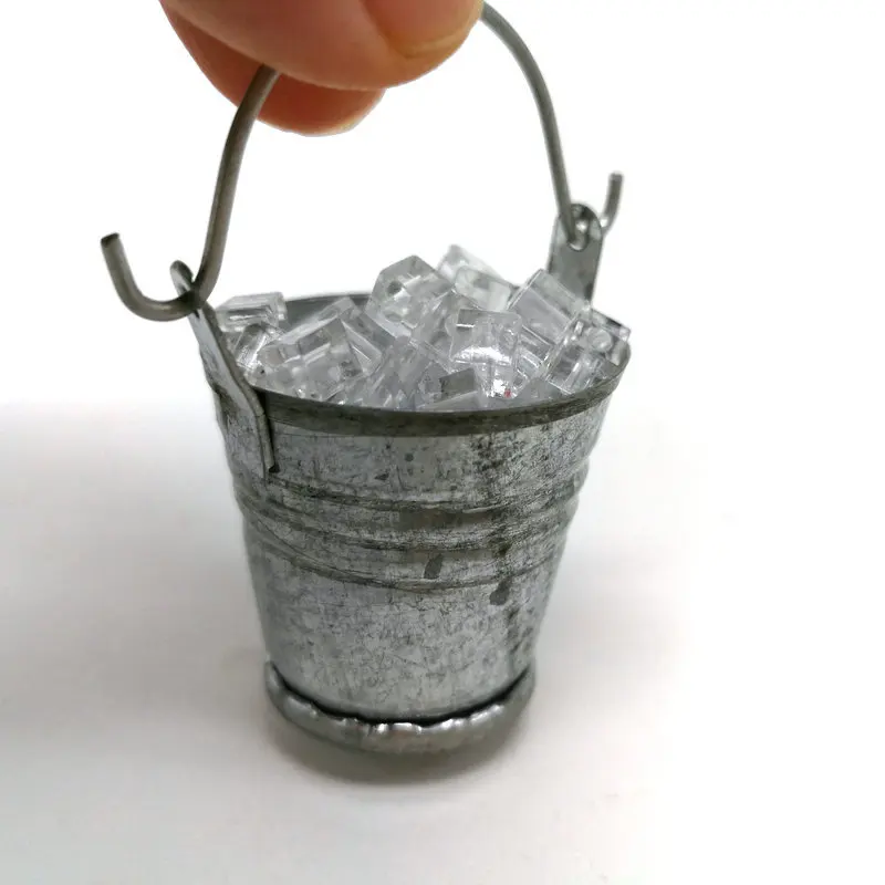 Scale Handiwork Clear Ice Cube Bucket Fairy Home Decoration DIY Plastic Crafts Dollhouse home Miniature supplies