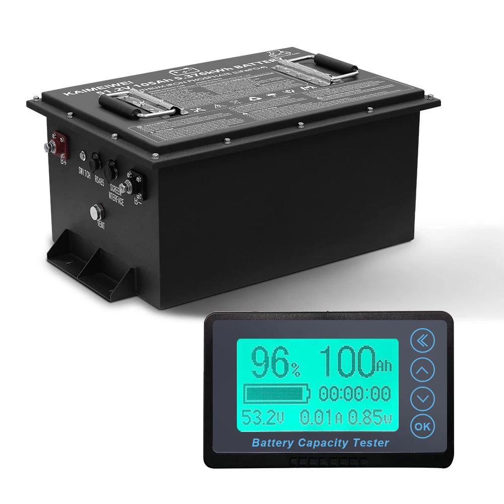 

Аккумулятор LiFePO4 для гольф-кара 48 В, 105 Ач, встроенный Smart 150 А BMS, литиевая аккумуляторная батарея 4000+ циклов