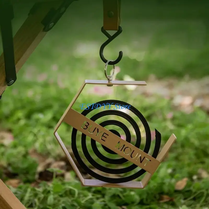 

G6DE Metal Hanging Mosquitoes Coil Rack Hanging Incenses Holder Outdoor Incenses Rack