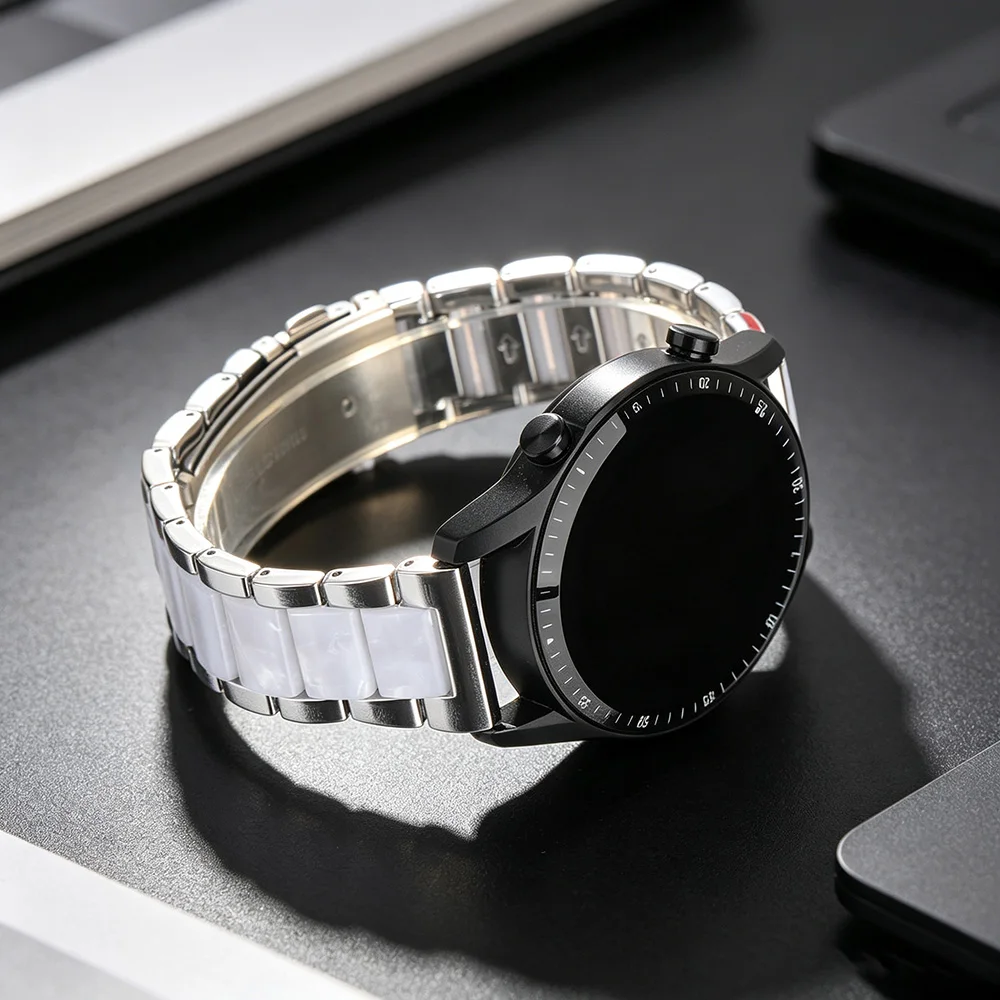 18/20/22mm Two Tone Metal Resin Strap For Huawei Watch GT 2e 3 4 5 6 Pro 46 42mm Bracelet Xiaomi Watch S 3 4 5 6 7 Color Band