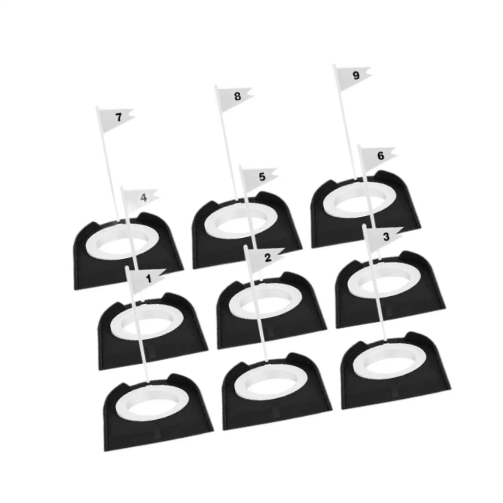 Plastic Golf Putting Trainer Cups with Flag Set Practice Hole Detachable Golf Supplies for Home Office Backyard Training