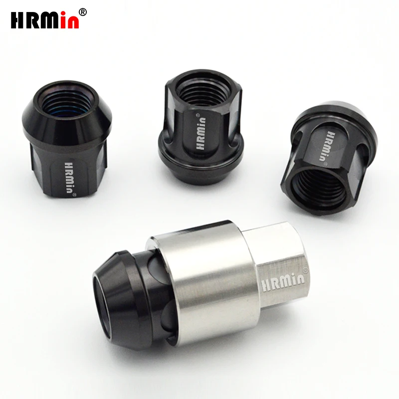 HRMin (12+4+1)ps Gr.5 titanium cone seat anti-theft wheel lug nut M12*1.5/M12*1.25/M14*1.5/M14*1.25mm