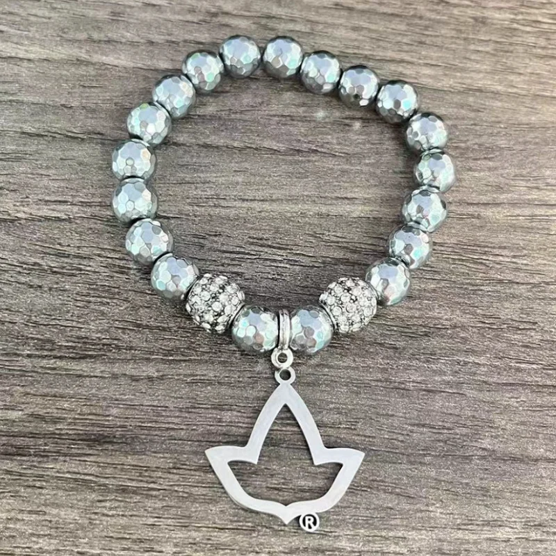 Kunden spezifische Symbol organization griechischer Brief anhänger schwere Perlen elastisches Armband