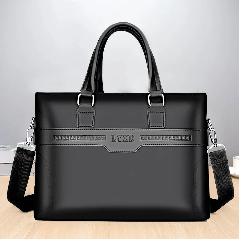 Fashion New Men's Briefcases With Zipper Business Laptop Handbag Casual Male Shoulder Crossbody Office File Bag