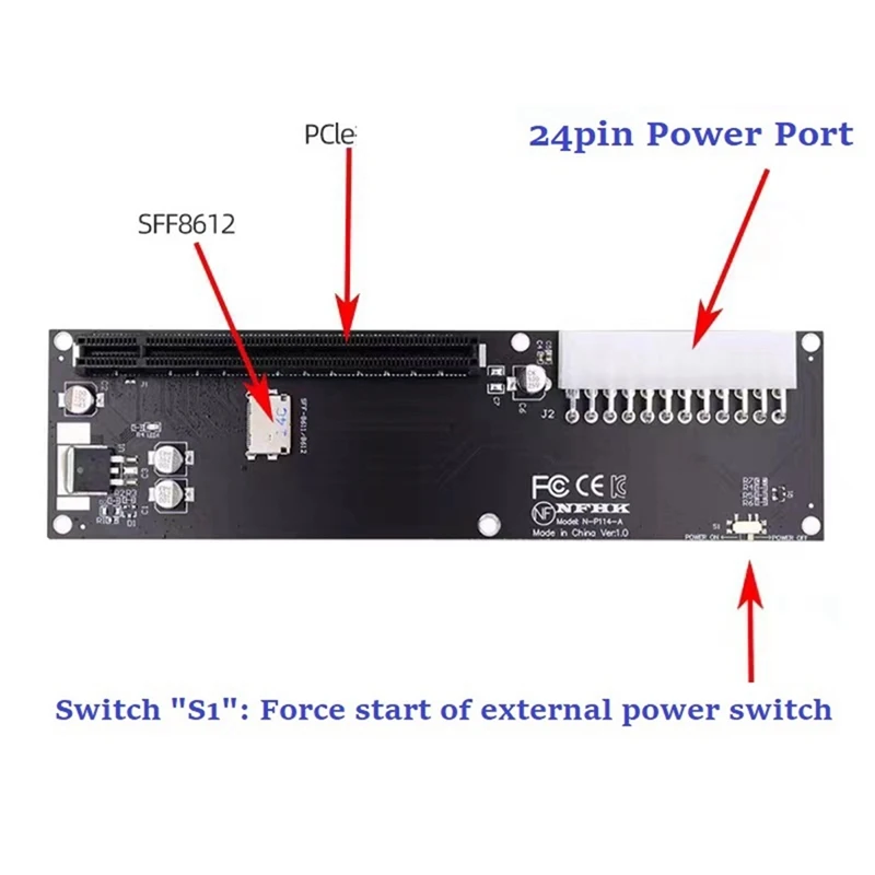 Imagem -05 - Placa Gráfica Externa para Oculink Adaptador para Sff8612 Sff9611 Pci-e 16x 2230 M.2 M-key Gpd Win Max2