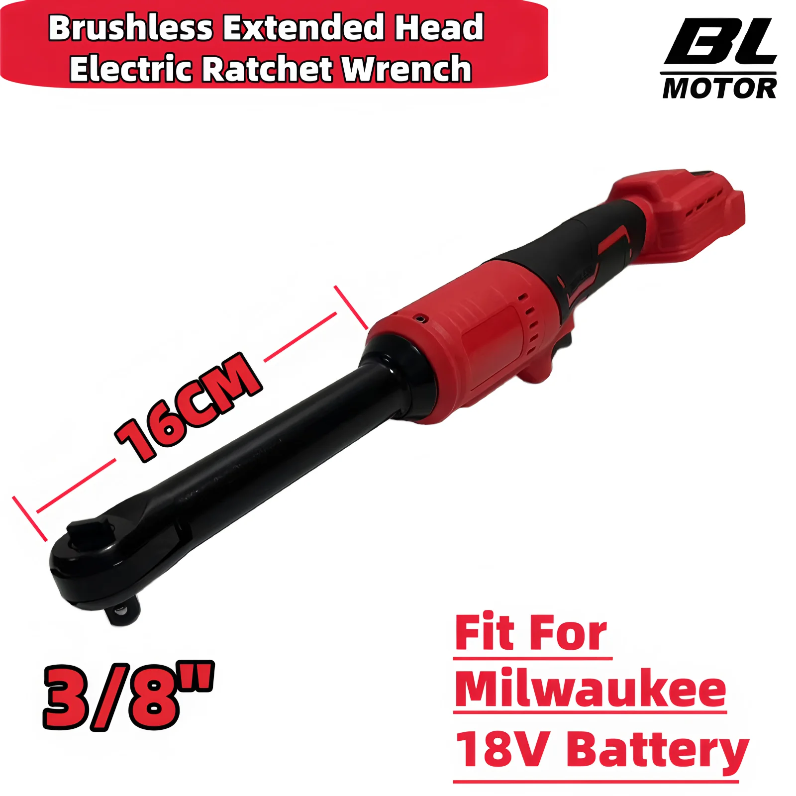 

For Milwaukee 18V Battery Brushless Electric Ratchet Wrench 3/8" Extended Head Removal Screw Nut Cordless Driver Power Tools