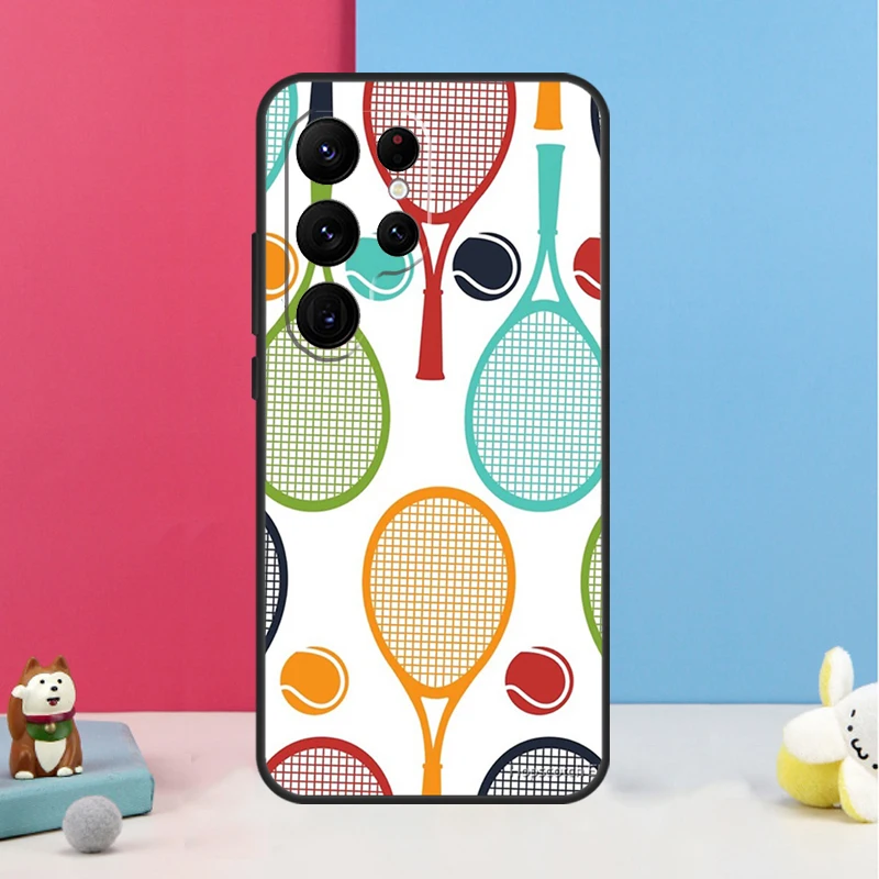 Tennis Racket Tennis Ball Case For Samsung Galaxy S24 Ultra S23 S22 S9 S10 Note 10 Plus Note 20 S20 FE S21 FE Cover