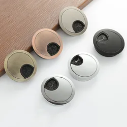 35-80mm Round Wire Hole Cover Base Zinc Alloy PC Desk Table Grommet Cable Outlet Port Surface Line Box Protection Organizer