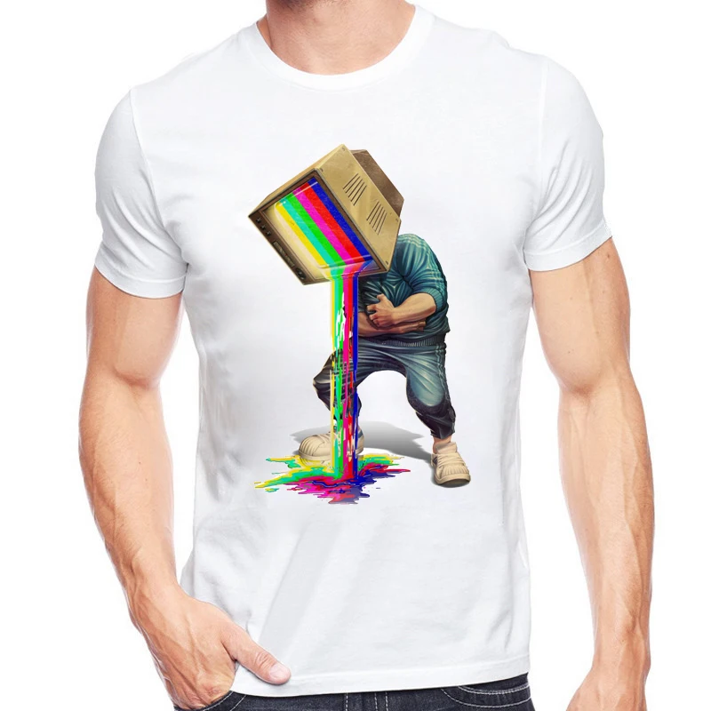 2022 Sommer lässig kurz ärmel igen TV-Druck lustige T-Shirt Herren High-End-Tops Größe 5xl männliche T-Shirt Männer