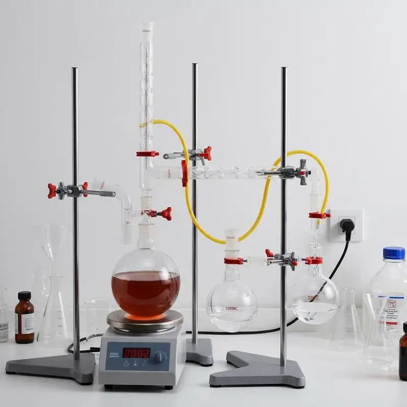 Aparato de Refinación Química de 1000 ml para Extracción de Aceites Esenciales, Procesamiento de Hierbas, Destilación por Vapor, 14 Piezas, Cristalería de Borosilicato 3.3, Juntas Intercambiables 24/40, Equipo Científico de Laboratorio