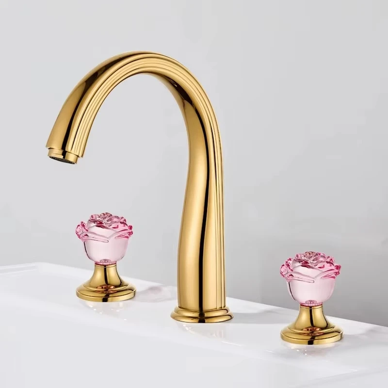 Luxury Widespeard Basin Faucet Bathroom 8' Lavotory Faucet Sink Faucet Three Hole Bathroom Art Handle basin Mixer