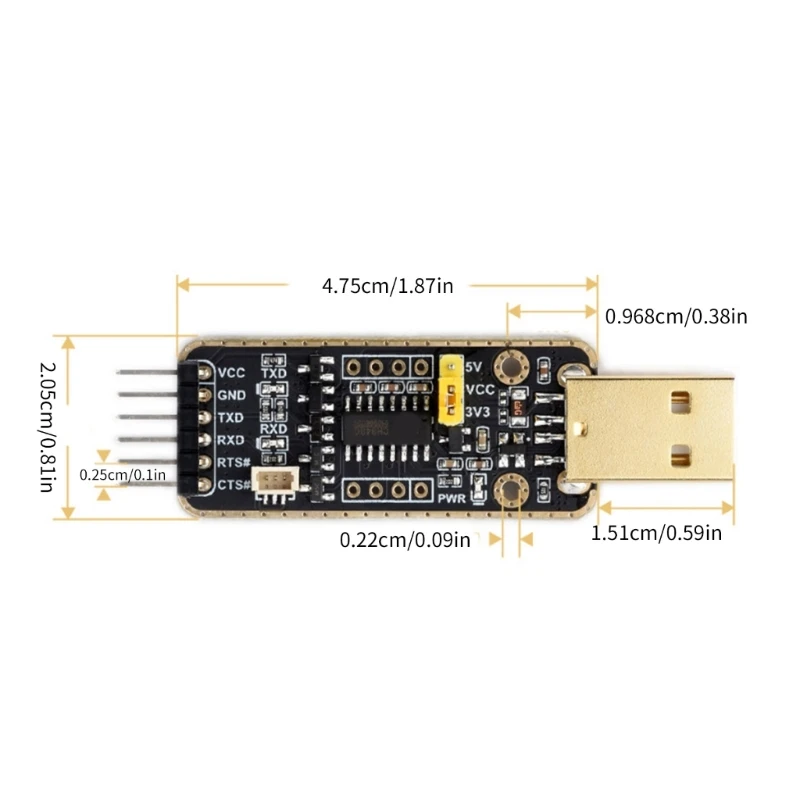 Modulo debug da USB a UART CH343 Interfacce da USB a TTL Modulo debug UART per appassionati elettronica Dropship