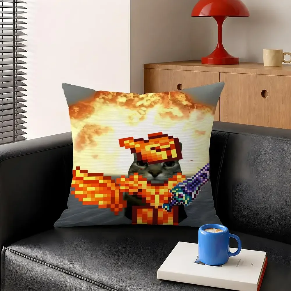Game Terraria Sandbox Adventure Game Cushion Cover Decorative Pillowcase Soft Short Plush Cozy Durable Sofa Home Decor Items