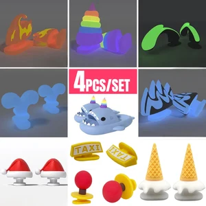 Şerden çocukların karanlıkta parlayan parıltısına ayrılmış pansuman terlikler, yazlık ayakkabılar, dondurma ve Noel için aksesuarlar, set başına 4 adet Parlayan 6 büyük parmak arası terlik satışı-no. 1