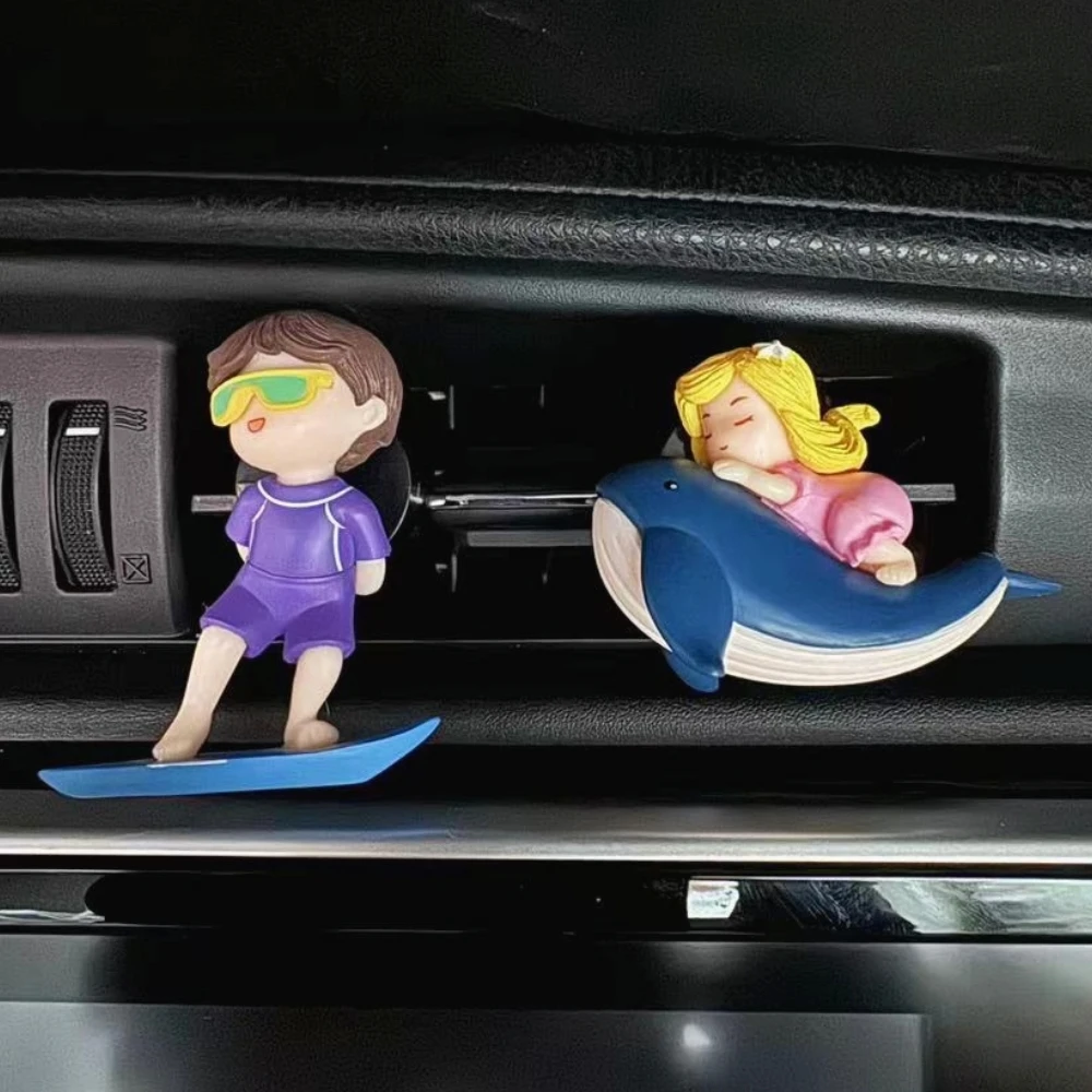 

Cute Whale Princess Car Interior Decoration Action Figures Auto Air Conditioning Vent Perfume Clip Ornaments For Car Accessories