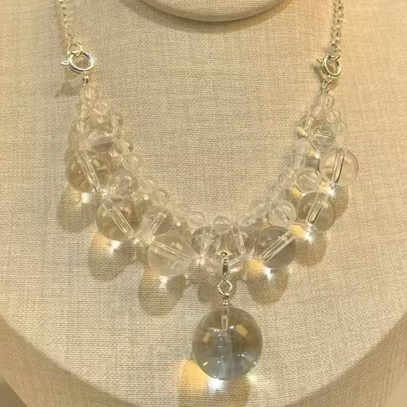 White crystal necklace wholesale dear cold feeling light luxury temperament necklace female daughter princess style white