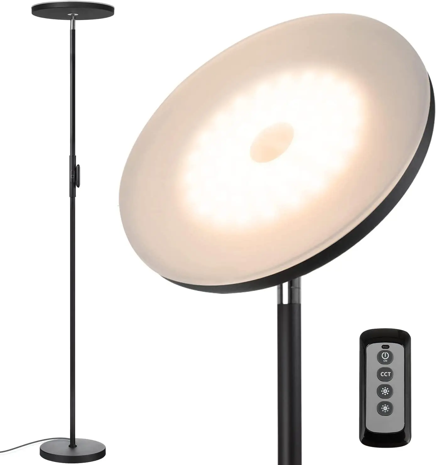 

Светодиодный торшер Sky LED 30W/2400LM с пультом ДУ и сенсорным управлением, 3 цветовые температуры для гостиной, спальни, офиса (черный)