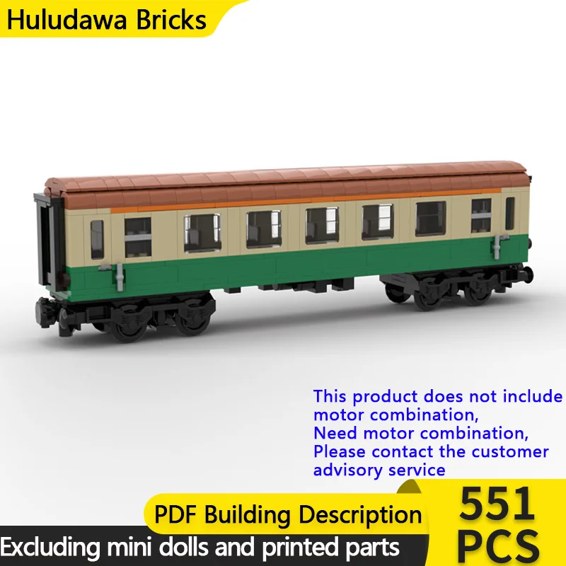 

City Car Model MOC Building Bricks Passenger Train 1st Class Carriage Modular Technology Gift Holiday Assemble Children Toy Suit