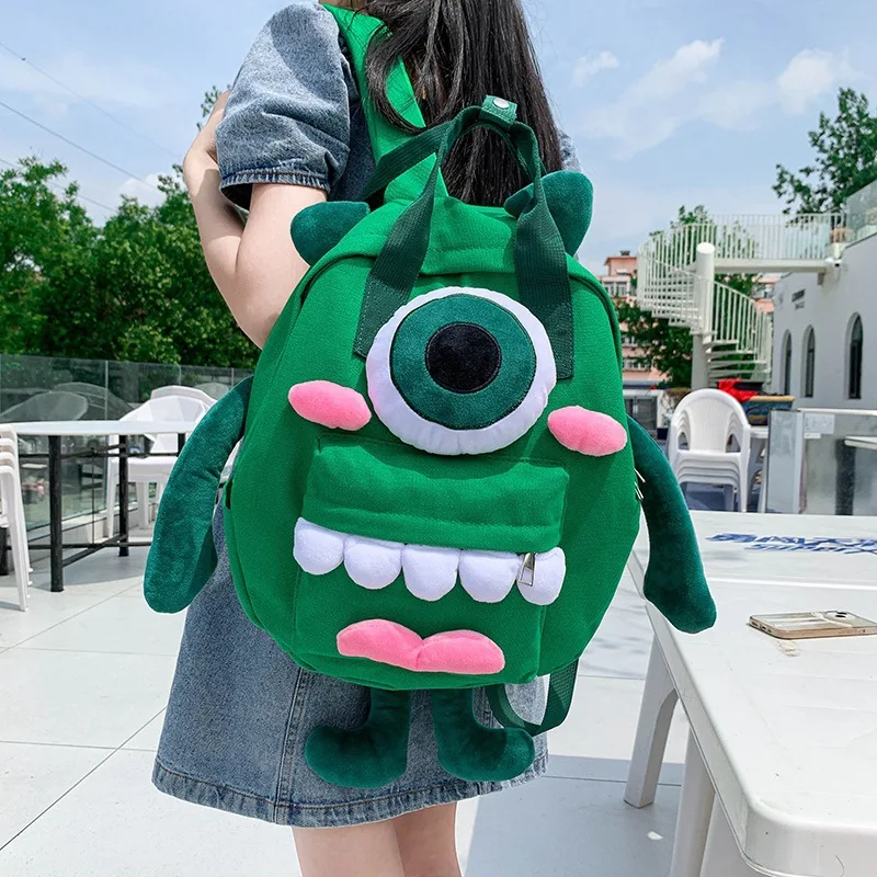 Street Trend Cute Cartoon Backpack Monster Girl Backpack Travel Large Capacity Canvas Bag