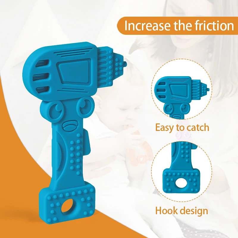 2/3PCS-set Baby Silicone Teether Wrench Food Grade Chewing Toy Silicone Tiny Rod Children's Goods Nurse Gift Baby Teether Toys