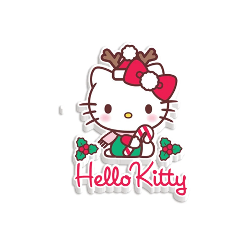 30 Pcs /Lot Christmas Hello Kitty Printed Flatback For Hair Bows Custom Sanrio Planar Resin Cabochon Crafts DIY Phone Decoration