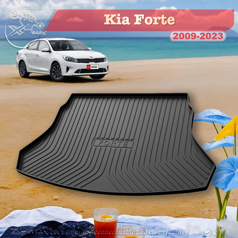 

For Kia Forte 2009-2023 Custom Fit Car Trunk Mat All Season Black Cargo Mat 3D Shaped Laser Measured Trunk Liners