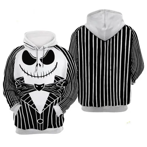 Imagen 2 del producto Pesadilla antes de Navidad Jack Skellington 3d Sudadera con capucha hombres moda sudaderas Disney Halloween Harajuku Casual Sudadera con capucha