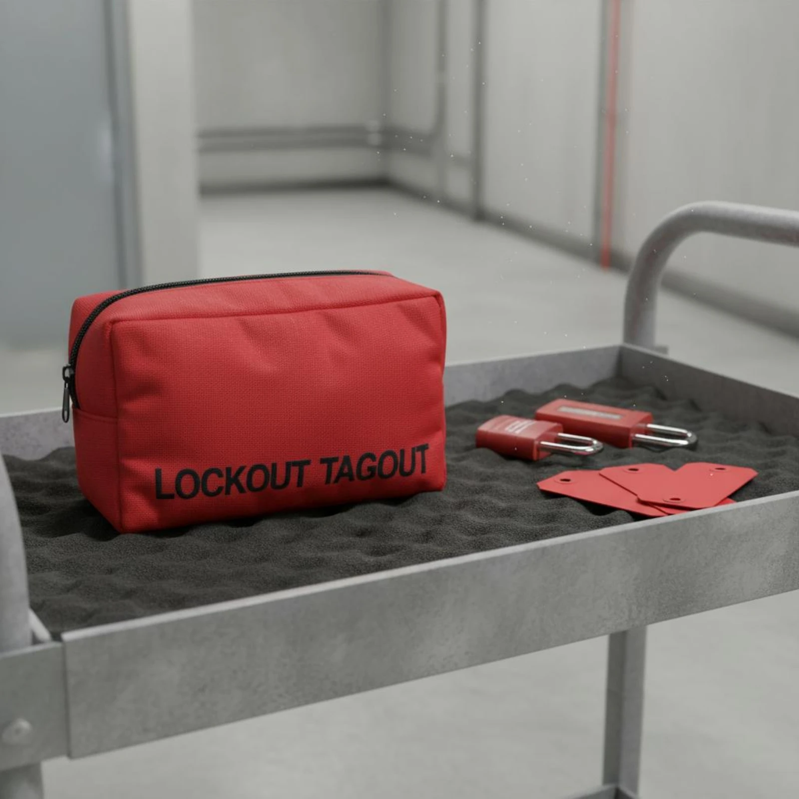 Lockout Tagout Bag Oxford Cloth Lockout Storage Bag LOTO Pouch Printed Label Tool Organizer Heavy Duty
