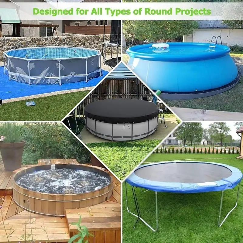 F19B 10FT Pool Net Cover Winter Pool Cover Round Black Swimming Pool Net Cover for Above Ground Pool Winter Cover