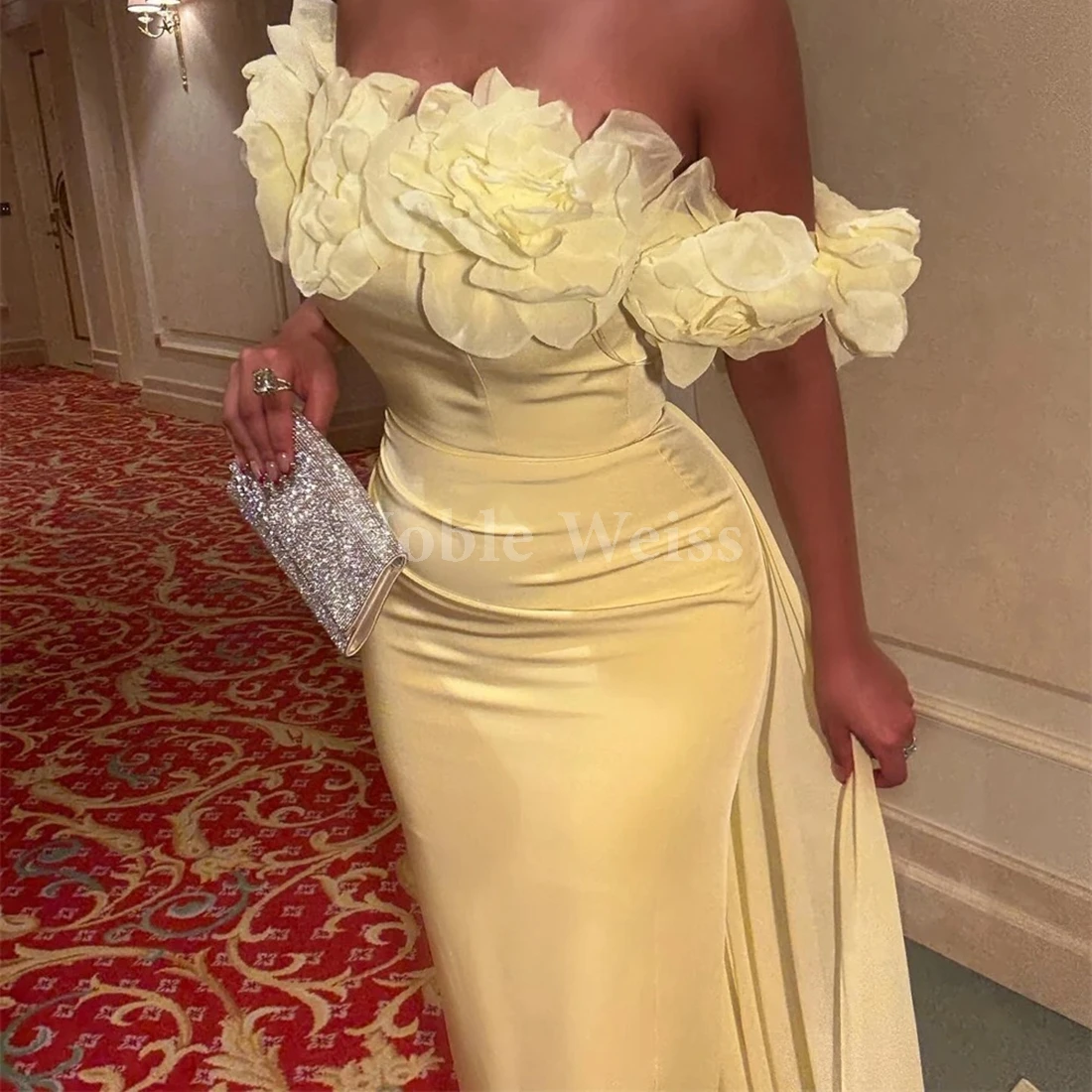 Шифоновое вечернее платье с открытыми плечами и цветами, платья для выпускного вечера по индивидуальному заказу