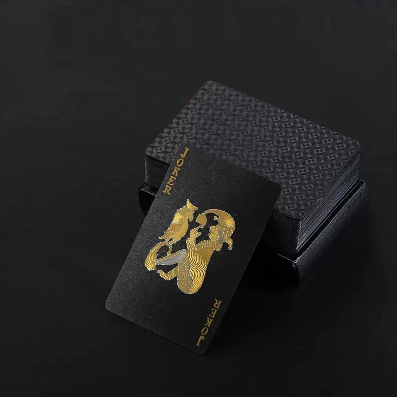 Gold foil black gold plastic playing cards pvc waterproof entertainment board game Magic thick playing cards