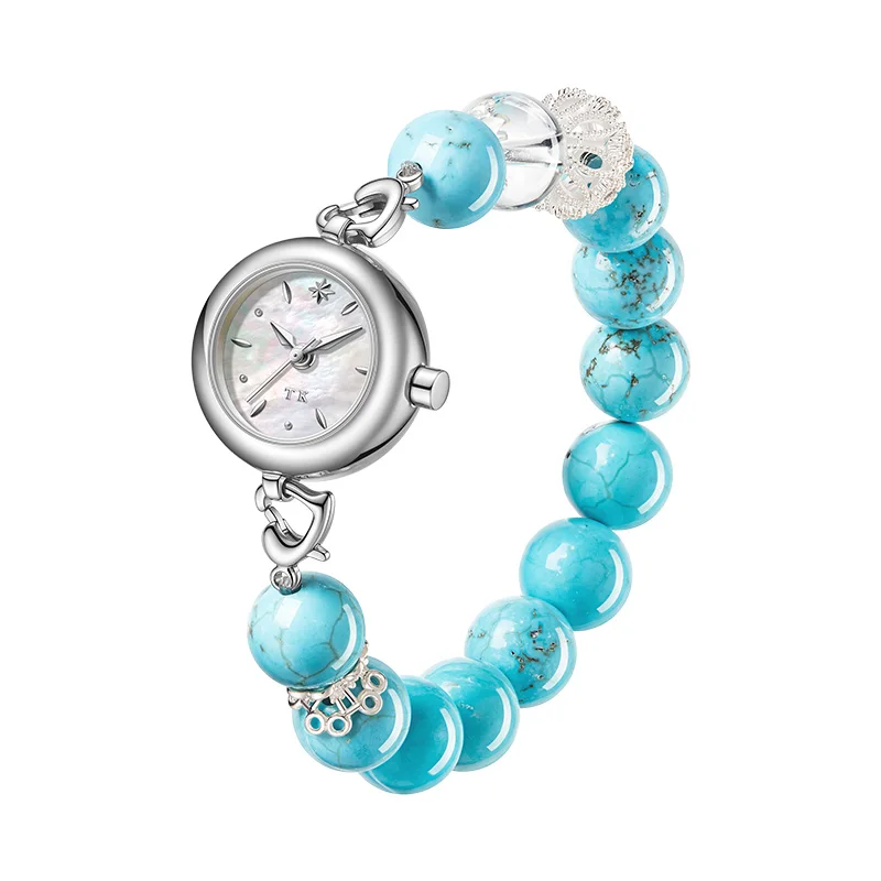 TIMETOKEN Women's Natural Turquoise Bracelet Watch Light Luxury Niche High-End Fashion Gift