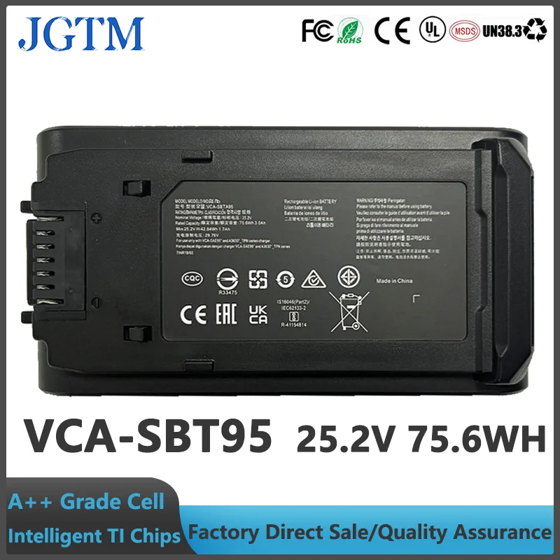 بطارية بديلة 25.2 فولت VCA-SBT95 لبطاريات المكنسة الكهربائية المحمولة Samsung Vca-sbta95/bespoke Jet Plus / Jet 95