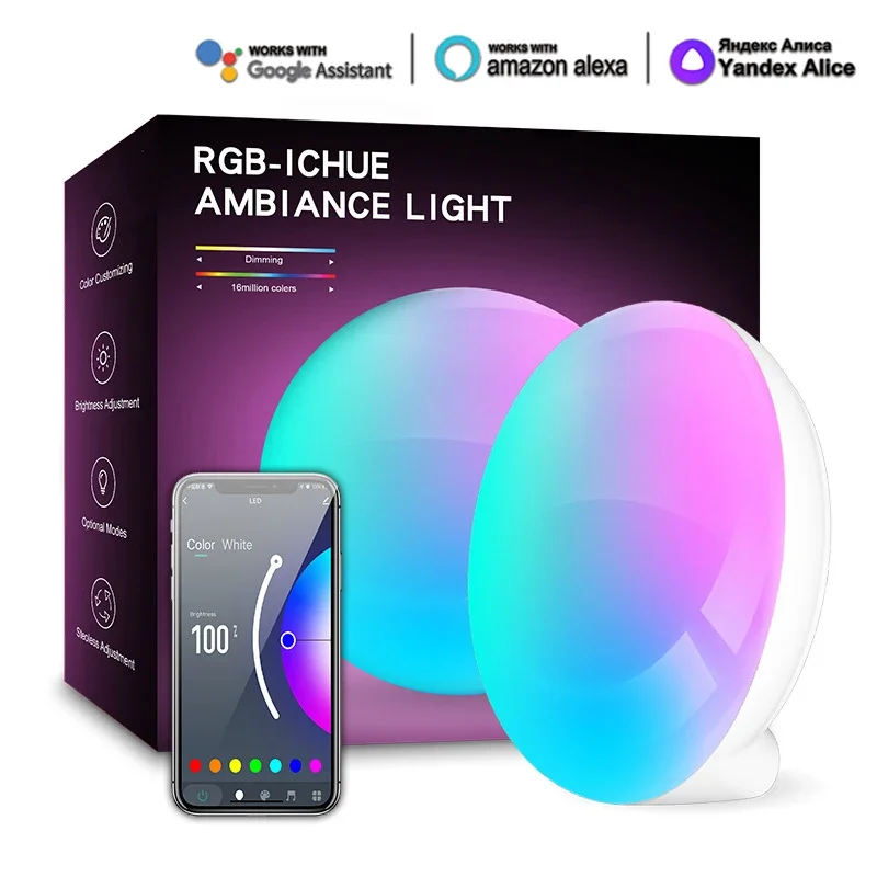 

Bluetooth Smart Bedside Lamp APP Control RGB Dimmable Touch Lighting Music Sync Pickup Rhythm Lamps Desktop Ambient Night Light