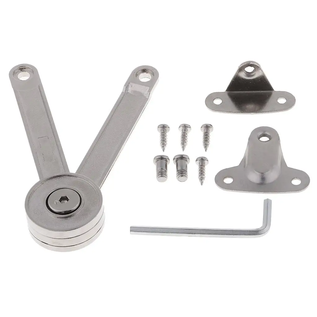 Zinc Alloy Adjustable Lid Stay Cabinet Door Hinge Lift Up Support Stay Arm Soft Close for Kitchen Organizers