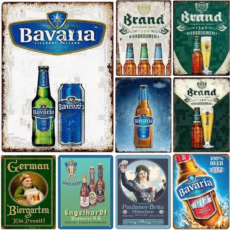 Marke Bier Metall Zinn Zeichen Plaque Bayern Wand Dekoration Vintage Poster Eisen Malerei für Man Cave Home Cafe Garten Club Bar