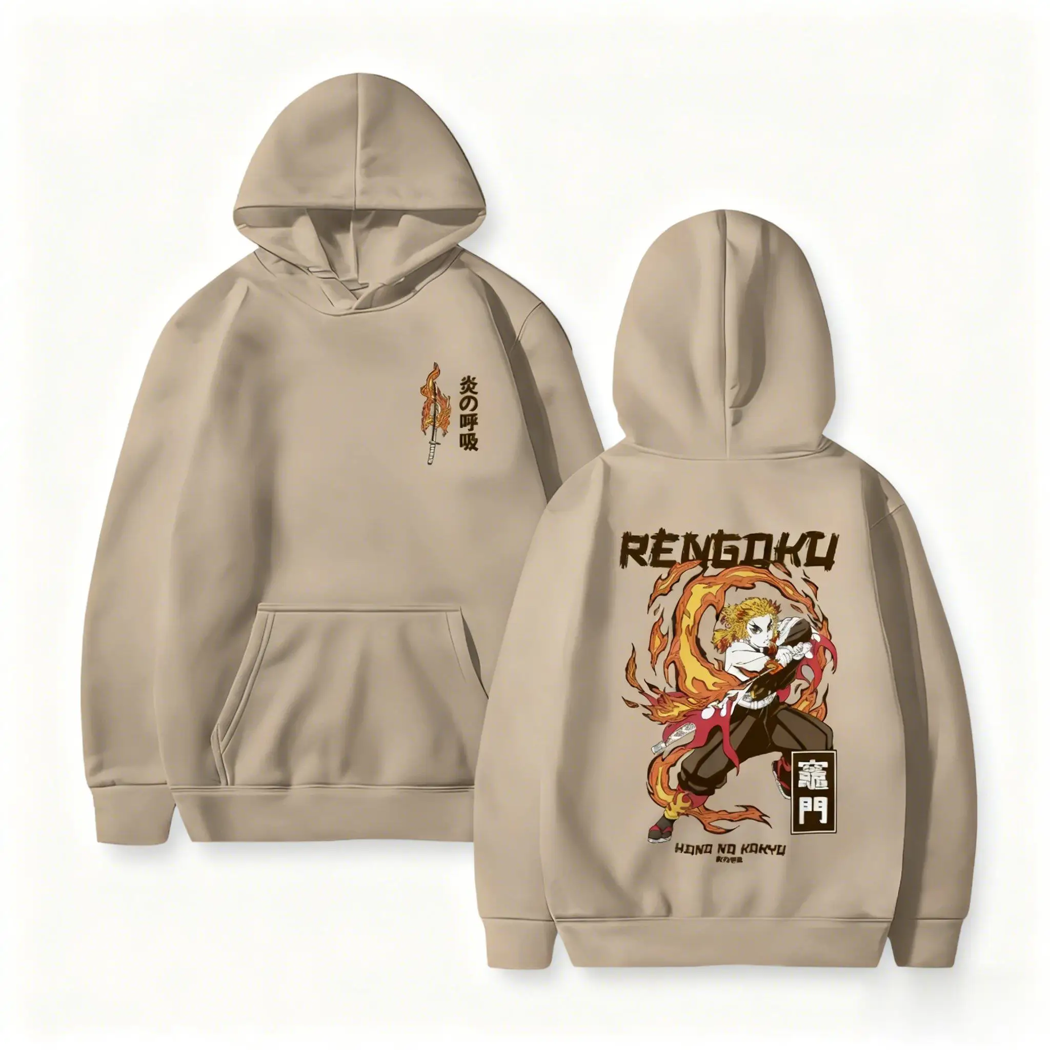 Dämon Slayer Rengoku Kyojuro Anime Hoodie Männer Frauen 2026 Herbst Winter Pullover Casual Streetwear Cosplay Langarm Tops Y2k
