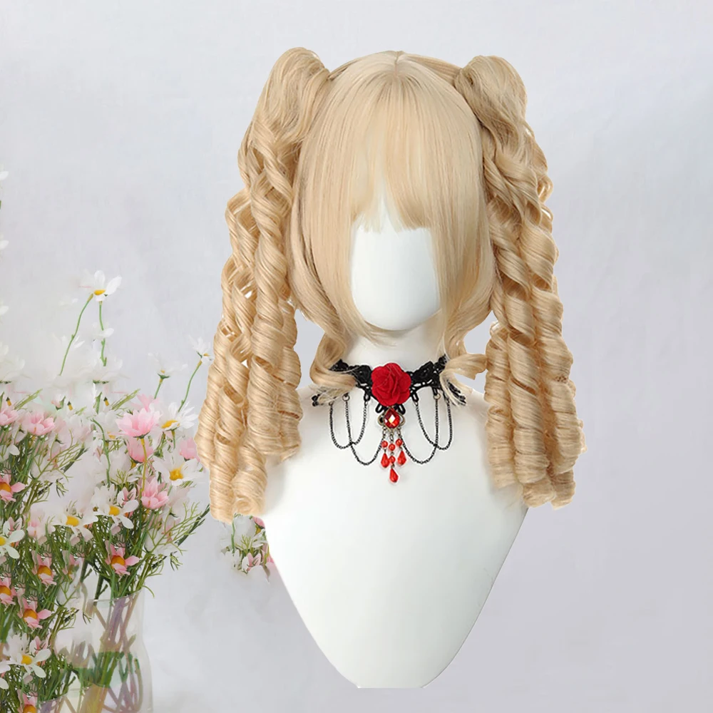 شعر صناعي مجعد روماني عالي الجودة، ذيل حصان قابل للفصل، شعر مستعار لوليتا للحفلات اليومية للنساء، مقاوم للحرارة