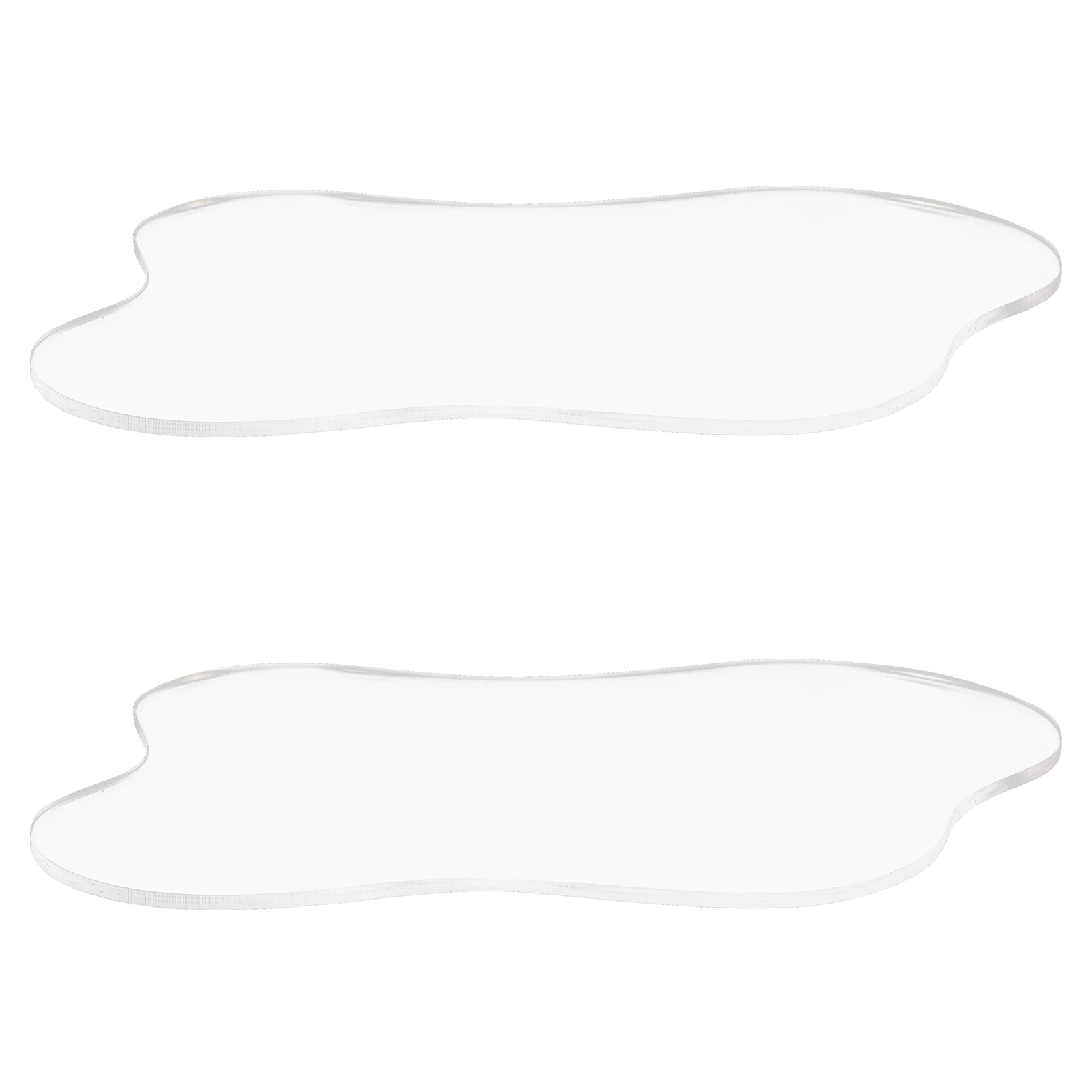 

2Pcs Acrylic Coasters Irregular Shape Transparent Resistant Pad for Dining Table Office Desk Home Decor Waterproof