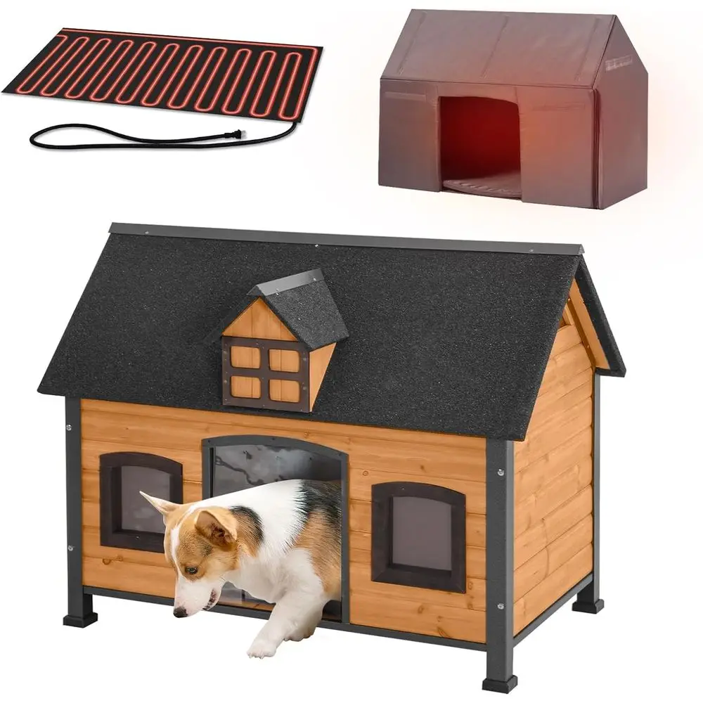 

Insulated Outdoor Dog House with Anti-Chew Metal Frame for Large Dogs - Ideal for Winter