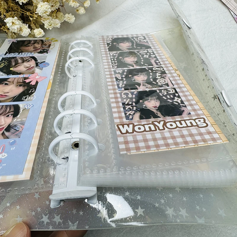 Glitter Star Photo Booth Frames A6 Binder Album For 2x6 Inch Photo Strips Wedding Album 2 x 6 Bookmark Holder 20 Pages 40 Photos