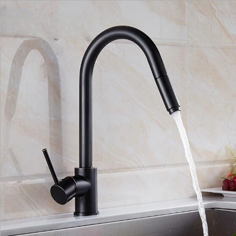 

Pull out kitchen Black Oil Brushed 360 degree swivel kitchen sink Mixer tap kitchen vanity faucet cozinha