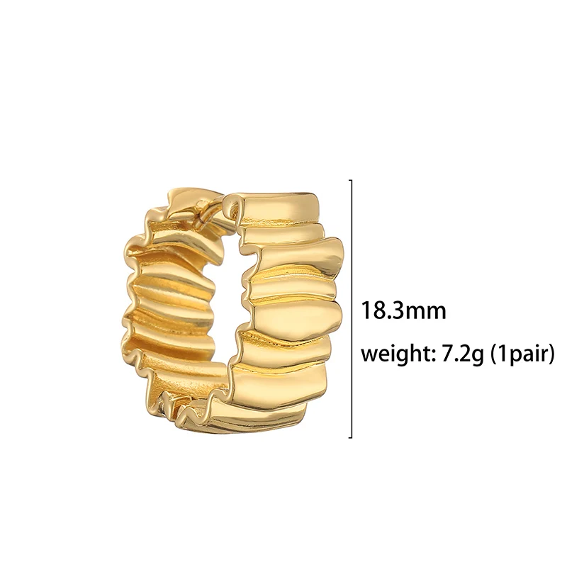 HECHENG-غير النظامية مطروق أقراط مجموعة للنساء ، الملتوية هوب أقراط ، الإبداعية مجوهرات ، الذهب اللون ، هندسية ، Vintage #5
