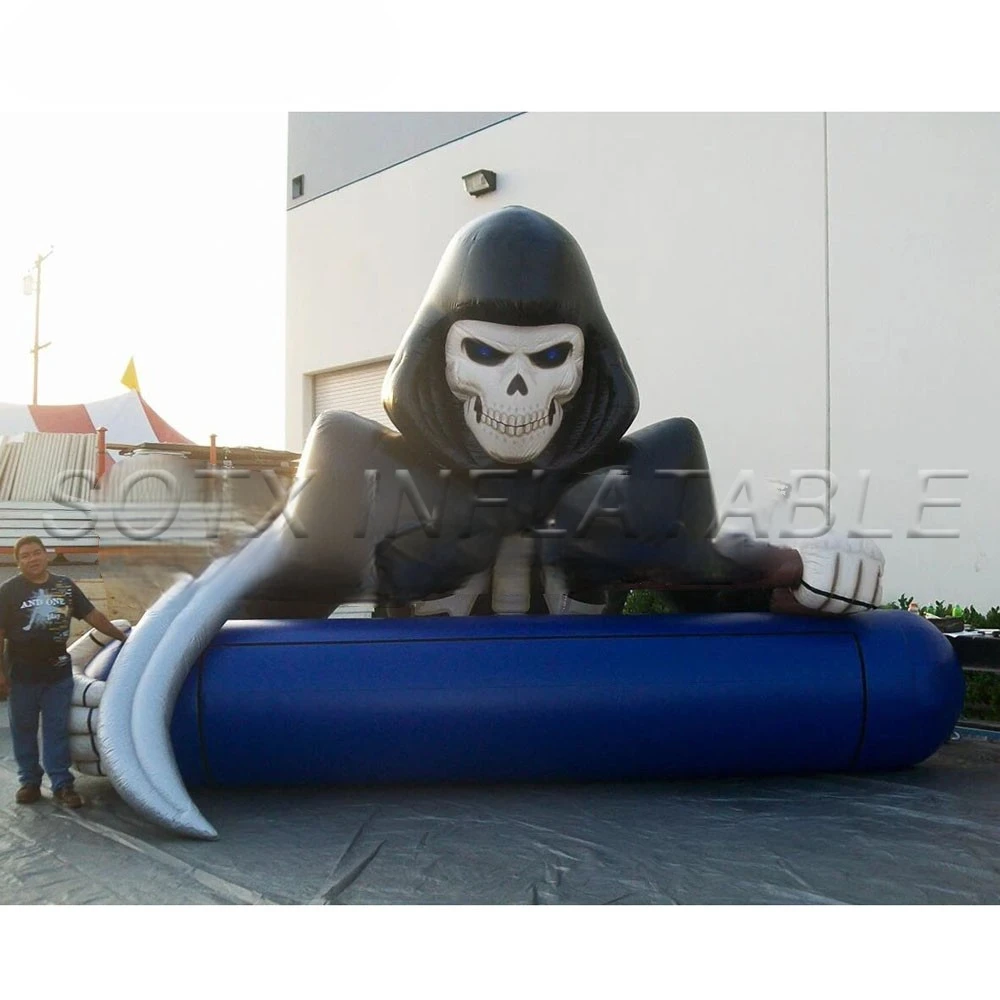 for festival decoration Customized outdoor event advertising 6mlong large Inflatable grim reaper Halloween character mode