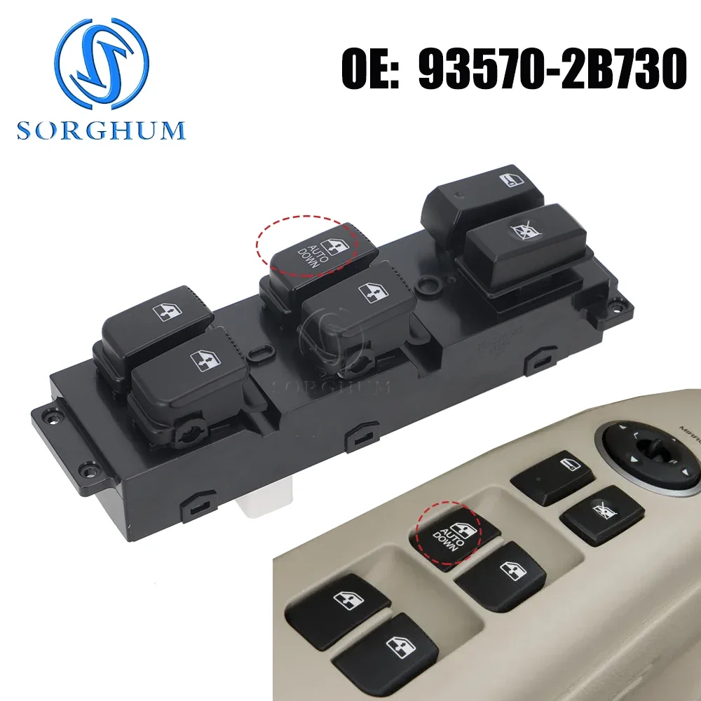 

93570-2B730 Front Left Master Electric Power Window Switch Button For Hyundai SantaFe 2007 2008 2009 2010 2011 935702B730