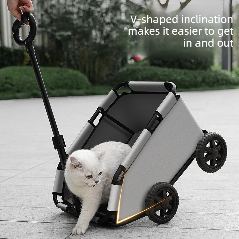 Small Pet Stroller Dog and Cat Stroller Go on A Trip Pet Car Lightweight Folding Pet Carrier Dog Stroller Outdoor